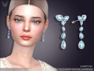 Sims 4 — Lola Drop Crystal Earrings by feyona — Luxurious drop crystal earrings with pear-shaped center gemstones (Pigeon