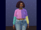 Sims 4 — Color Block Crop by Kelsey_goes_Rawr — Recolor of KatVerseCC's Vickie Pullover, if you do not download their
