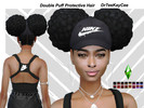 Sims 4 — Double Puff Protective Hairstyle by drteekaycee — Okay so you know you'll have days when you need to cap your
