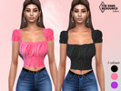 Sims 4 — Summer Smocked Mesh Tops by saliwa — Summer Smocked Mesh Tops