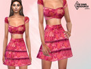 Sims 4 — Floral Two Piece Outfit Skirt by saliwa — Floral Two Piece Outfit Skirt