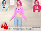 Sims 4 — Minnie Mouse Hoodies (MESH NEEDED) by SugaredTerror — Baby & Adult Minnie Mouse.