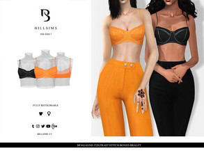 Sims 3 — Bengaline Contrast Stitch Boned Bralet by Bill_Sims — This bralet features a contrast stitch and thin straps in