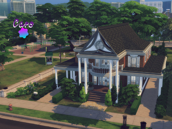 Sims 4 — Caro by GenkaiHaretsu — Big old house with collumns. Shell- *For safety, place the house as furnished (so as not