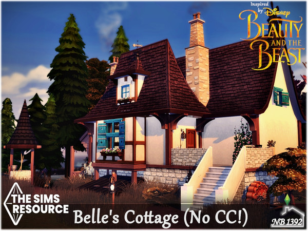 Sims 4 — Belle's Cottage (No CC!) by nobody13922 — Belle's Cottage - a house inspired by the Disney animation "The