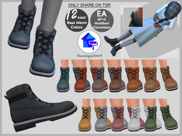 The Sims Resource - Child GP10 WorkBoot 12 Colors