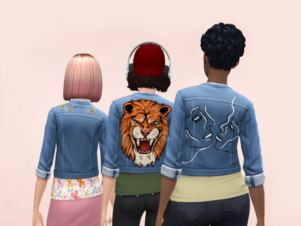 Sims 4 — Hand painted denim jacket by Cobalior — ~ Sits in the top category ~ Available for female preferences, from
