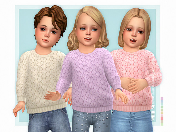Sims 4 — Cozy Sweater for Toddler [NEEDS CATS & DOGS] by lillka — YOU NEED Cats & Dogs 10 swatches Custom