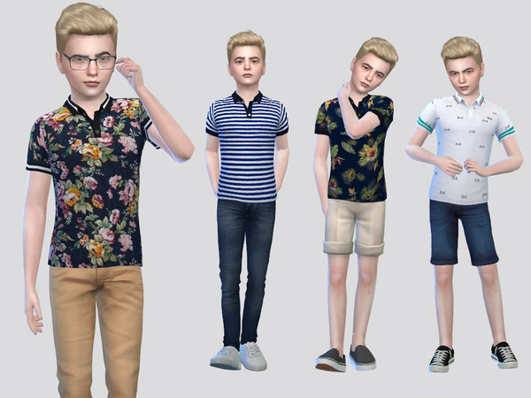 The Sims Resource - Casual Polo Boys