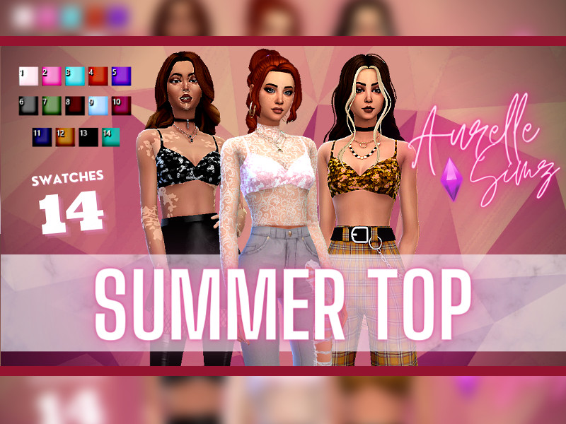 Sims 4 The Sims Resource | Summer Top [Aurelle Simz] by TSR Creator