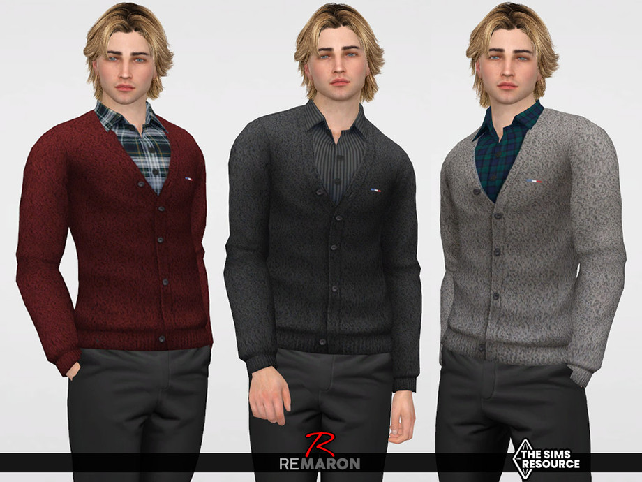The Sims Resource - Cardigan 01 for Male Sim