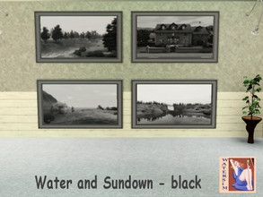 Sims 3 — ws Paintings Waters and Sundown - black by watersim44 — Selfmade created paintings Motiv: Water and Sundown S