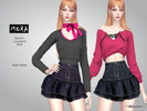 Sims 4 — MORA - Jeans Mini Skirt by Helsoseira — Style : Two layers jeans mini skirt Name : MORA Sub part Type : Skirt
