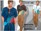 Sims 4 — Tie-dye T-shirt with sunglasses  by Sims_House — Tie-dye T-shirt with sunglasses 8 options. Fashionable men's