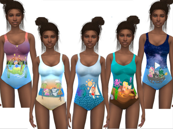 Sims 4 — Fun Maternity Swimsuit by jlynn1301 — 5 Swatches Base Game Recolour Teen-Elder
