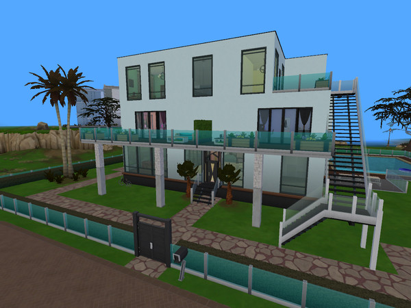 Sims 4 — Rosalie by Bean98 — This is a modern house with pool and 8 bedrooms, perfect for big a family. Hope you like it!