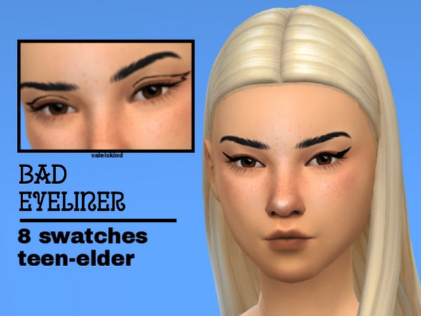 Sims 4 — Bad Eyeliner by Valeiskind — Eyeliner category 8 swatches teen - elder