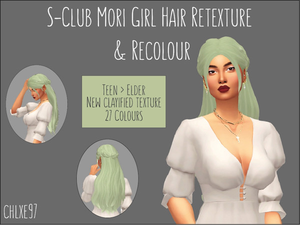 Sims 4 — S-Club Mori Girl Hair RETEXTURE **MESH REQUIRED** by chlxe97 — S-Club Mori Girl Hair RETEXTURE (Clayified) 27