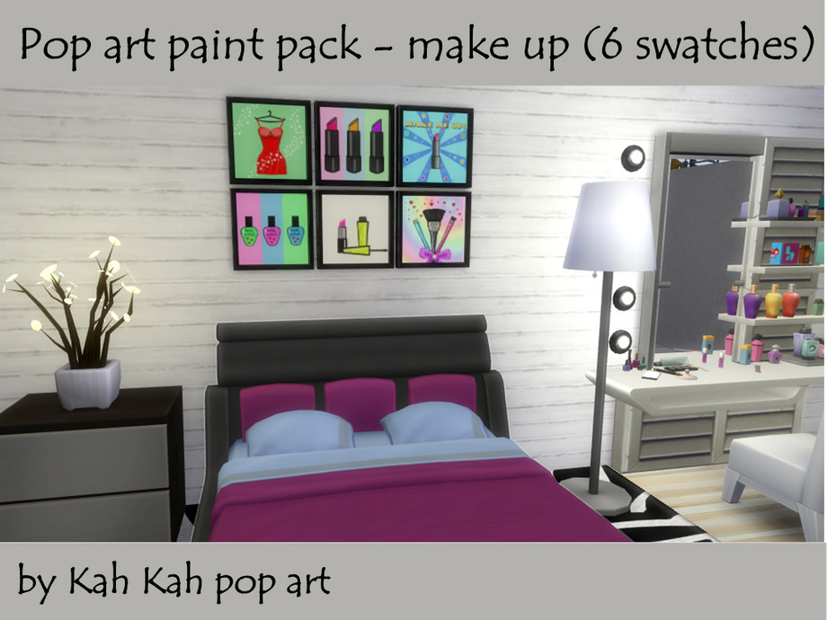 The Sims Resource - pop art paint pack make up