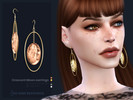 Sims 4 — Crescent Moon earrings by sugar_owl — Witchy female hoop earrings with a crescent moon in a sky full of stars,