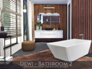 Sims 4 — Dewi - Bathroom 2 by Rirann — Dewi bathroom is a cozy contemporary cottage style room in brown, black and white