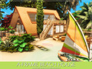 Sims 4 — A - Frame Beach House by MychQQQ — Lot: 40x30 Value: 80,279 Lot type: Residential House contains: - 1 bedroom -