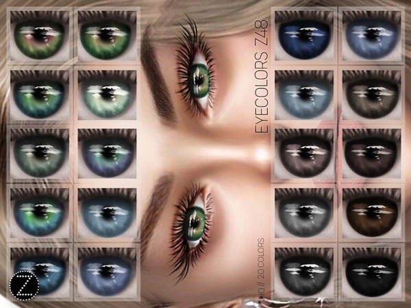 Sims 4 — EYECOLORS Z48 by ZENX — -Base Game -All Age -For Female -20 colors -Works with all of skins -Compatible with HQ