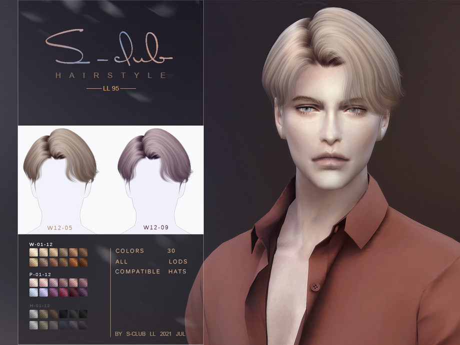 The Sims Resource - middle parting hair for male