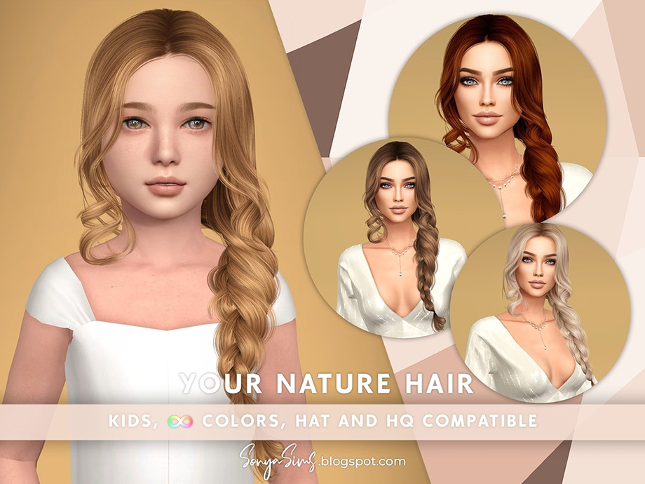 The Sims Resource - Bohemian Wedding - Your Nature Hair for KIDS