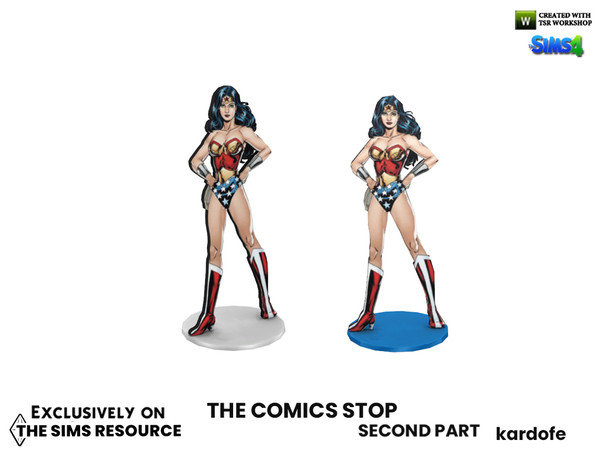 Sims 4 — The Comics Stop_Wonder Woman by kardofe —  Cardboard silhouette of Wonder woman, decorative, in two different