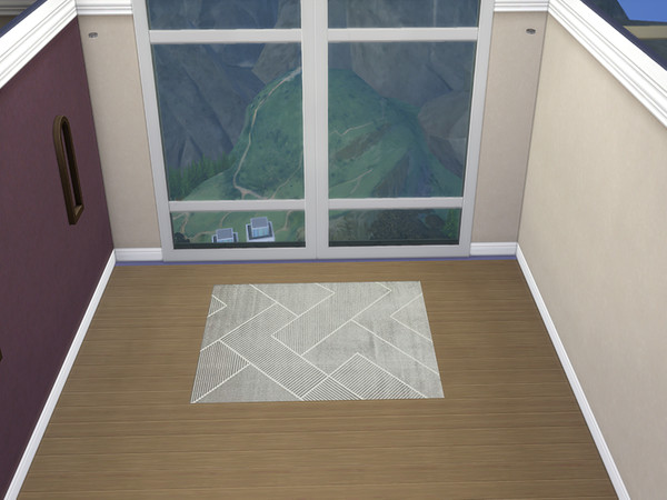 Sims 4 — modern grey cord rug by Ninkerbell19 — modern rug requires moschino