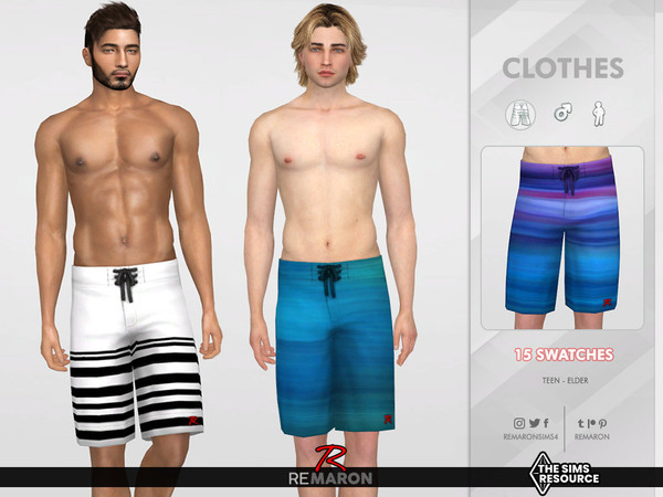 The Sims Resource - Swim Shorts 01 for Male Sims