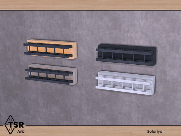 Sims 4 — Ava. Wall Panel, v2 by soloriya — Wall panel. Part of Ava set. 6 color variations. Category: Decorative -