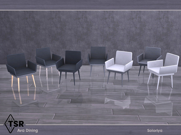 Sims 4 — Ava Dining. Chair, v1 by soloriya — Chair, version one. Part of Ava Dining set. 7 color variations. Category: