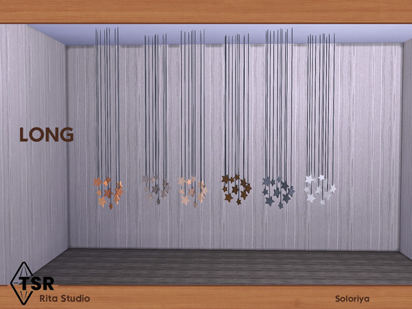 Sims 4 — Rita Studio. Ceiling Stars, long by soloriya — Ceiling wooden stars, long. Part of Rita Studio set. 6 color