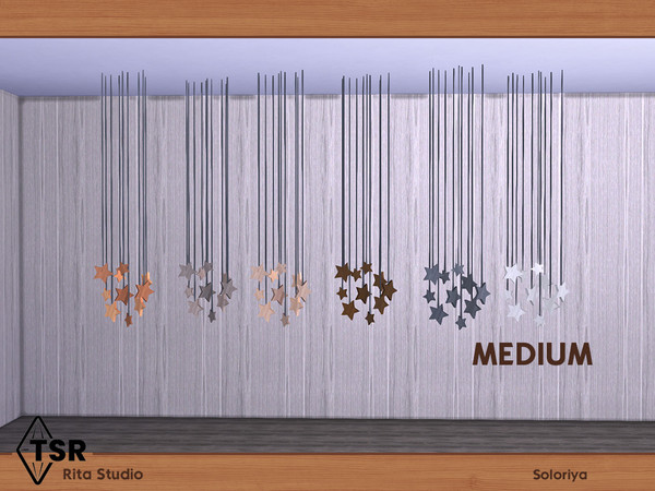 Sims 4 — Rita Studio. Ceiling Stars, medium by soloriya — Ceiling wooden stars, medium. Part of Rita Studio set. 6 color