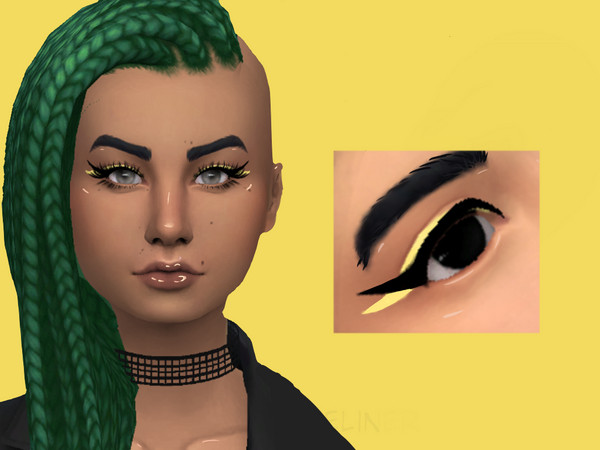 Sims 4 — Yellow winged liner by BistrosBlade — 1 swatch All Occult All Outfit Choices Teen / Elder Male / Female