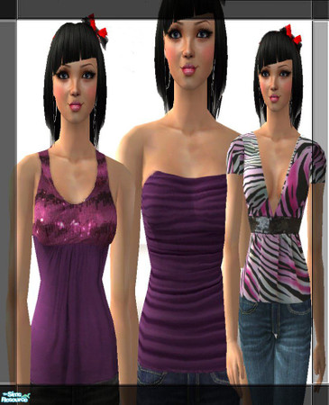 Sims 2 — Purple Set by pretty_baby — I call this set purple coz each item contains something with a little bit of purple.