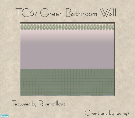 Sims 2 — TC67 Green Bathroom Set -  Green Bathroom Wall by luvmy7 — A very nice bathroom wall recolored to match my TC67