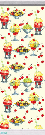 Sims 2 — 50's Kitchen: Sundaes by Uma Design — Match your modern appliances with this vintage wallpaper! Guarantee