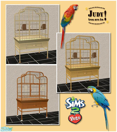 Sims 2 — Judy Maxis BirdCage - Wood Color by judyhugsnoopy — Hi, recolor by request. Wooden Texture with 3 different