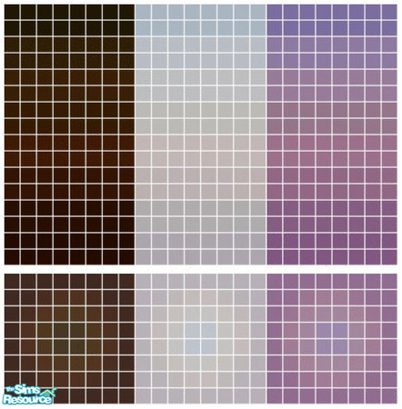 Sims 2 — Aurora Tile Set by s00z — Three Tiled Walls with Coordinating Floors