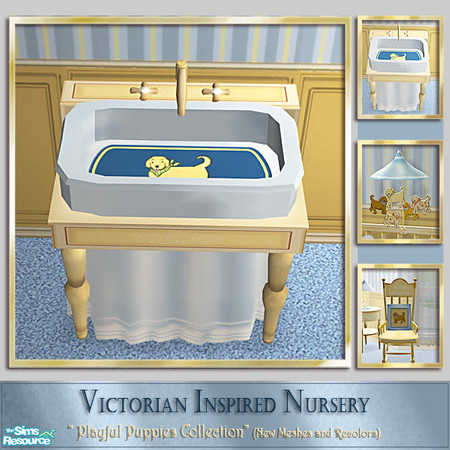 Sims 2 — Playful Puppies Nursery - Baby Bath Tub by Cashcraft — A recolor of my Victorian Inspired Nursery set,