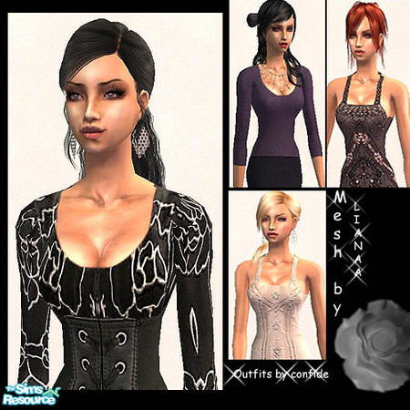 Sims 2 — Glam Set by confide — Set of 4 recolors based on a wonderful mesh by Lianaa.No EP required !