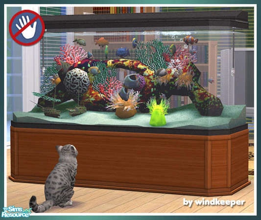 Sims 2 — No Care Saltwater Aquarium by Windkeeper — Fully animated no maintenance aquarim. Just buy it and restock it