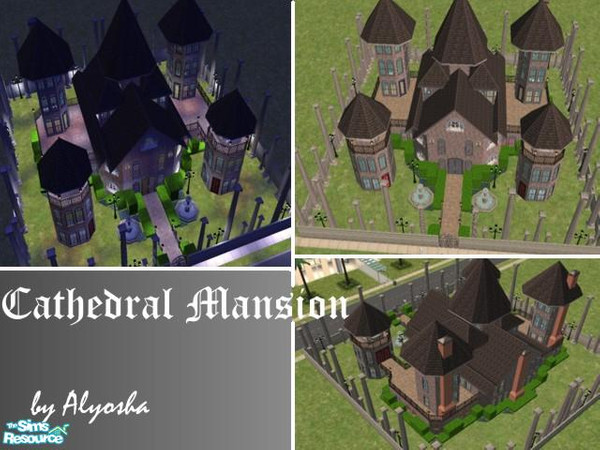Sims 2 — Cathedral Mansion by Alyosha — This is probably the mansion of your sim\'s dreams! Features four high ceiling