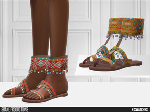 Sims 4 — Bohemian Wedding - Sandals  by ShakeProductions — Shoes/Flats - Slippers New Mesh All LODs Handpainted 8 Colors