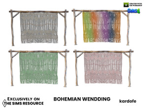 Sims 4 — Bohemian Wedding_Wedding altar 3 by kardofe — Wedding altar made of tree branches and with a large boho style