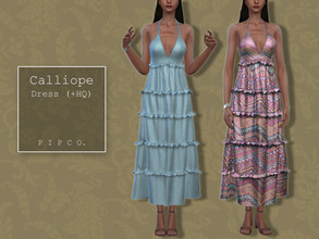 Sims 4 — Bohemian Wedding - Calliope Dress. by Pipco — A relaxed boho dress in 25 colors. Base Game Compatible New Mesh