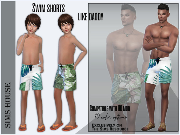The Sims Resource - Swim shorts like daddy
